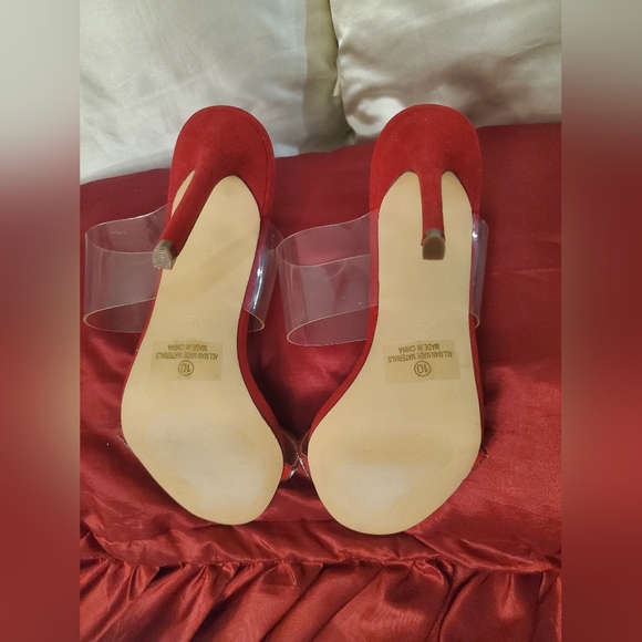 Olivia Furguson Clear & Bling Slide On Heel Stillettos 10 M - Picture 6 of 8